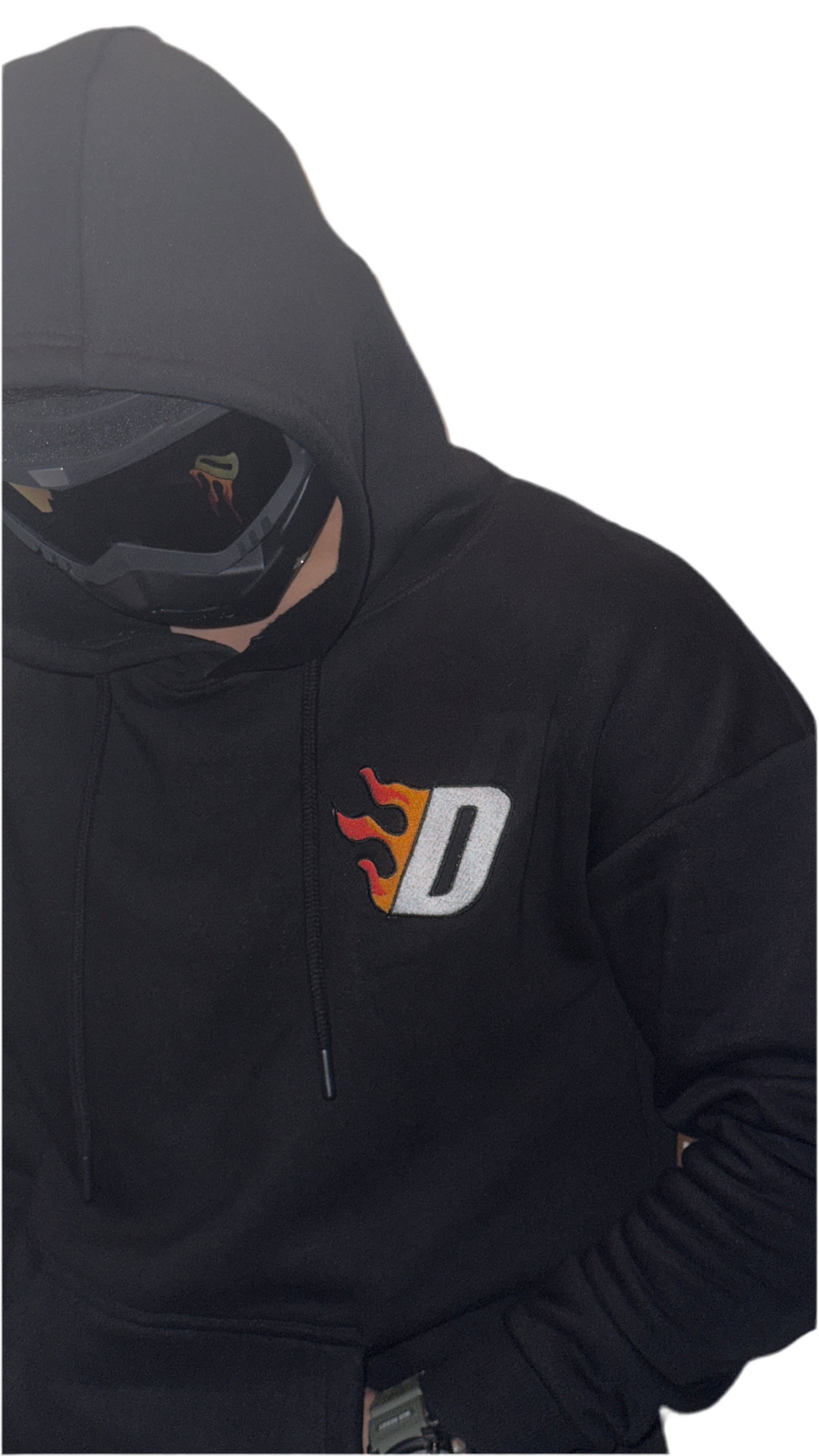 FLAMES EMBROIDED HOODIE