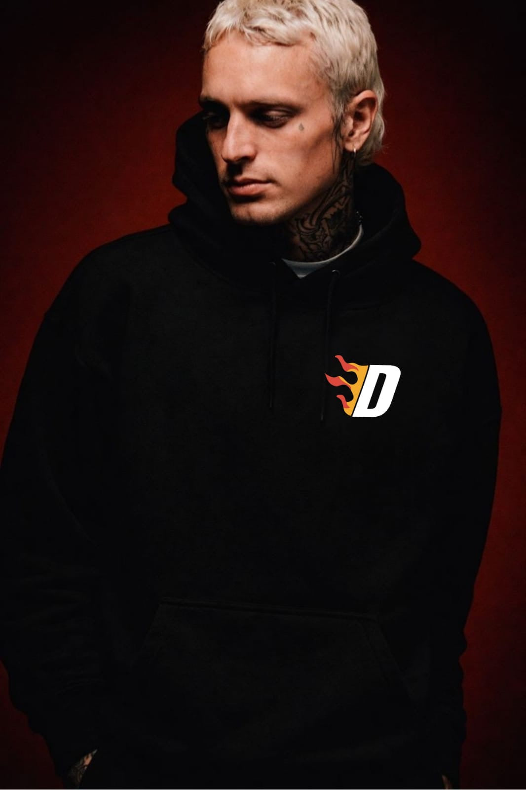 FLAMES EMBROIDED HOODIE