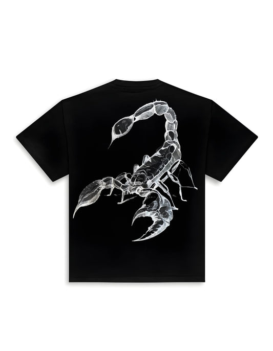 Premium Black oversized tshirt with sorpion sketch design